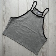 Krótki damski szary crop top na ramiączkach h&m divided L wiskoza