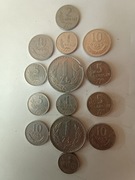 Zestaw (2) 14 monet obiegowych PRL grosze i złote lata 1949-1983.