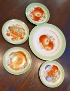 Stare TALERZE DESEROWE 4szt i PÓŁMISEK 1szt Ćmielów porcelana lata 50-te 