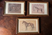 Obrazki (reprinty) przedstawiające konie