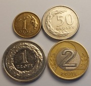 Komplet monet obiegowych 1995 rok 1 grosz 50 groszy 1 zł 2 złote