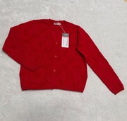 Sweterek czerwony serduszka sesja święta 134 9l nowy modny jesień viral