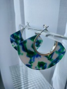 Kolczyki wachlarze zielony granatowy