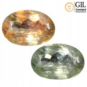 Aleksandryt 100 % natura na złoty pierścionek VVS _ certyfikat GIL 0.52 ct.