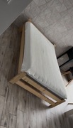 Łóżko drewniane sosnowe 140x200 materac piankowy nakładka na materac