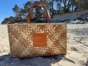 Boho Swing torba shopper kosz Maxi shopper cynamonowa pepitka
