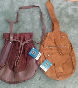 Torebka VINTAGE lata '70 skóra PRL woreczek skórowór