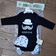 Komplet niemowlęcy Moustache rozmiar 68 nowy