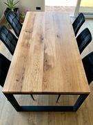 STÓŁ LOFT ROZKŁADANY BLAT DĘBOWY NOGI STALOWE