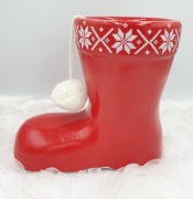 Wazon czerwony świąteczny but