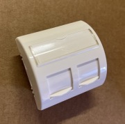 Adapter 45x45 2xRJ45 z klapką przeciwkurzową (wypukły zaokrąglony)