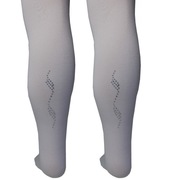 Rajstopy białe cyrkonie fala 128/134