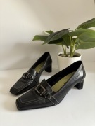 Buty Tamaris Skórzane 37 czółenka obcasy szpilki niskie premium retro