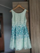 Christian Berg sukienka koktajlowa 34 miętowa turkusowa elegancka