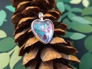 Orion - wisior w kształcie serca 25mm artystyczny malowany akwarelami