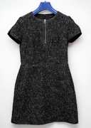 Sukienka marki Karen Millen Tweed z elementem eko-skóry