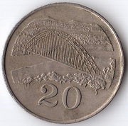 ZIMBABWE 20 centów 1997, KM# 4, XF