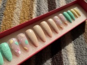 Ręcznie malowane sztuczne paznokcie,press on nails