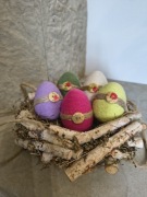 Pisanki jajka kolorowe ozdoba dekoracja sznurek Wielkanoc wiosna prezent 