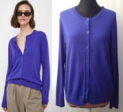 GAP sweter kardigan kobalt z jedwabiem