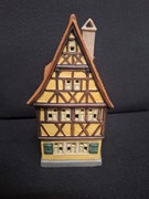 Sygnowany domek ceramiczny lampion vintage