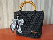 Torebka kosz, ręcznie wykonana na szydełku, Handmade