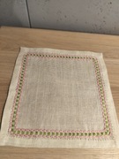 Serwetka serweta haft ręczny lniana jednorazowe rękodzieło 25x25