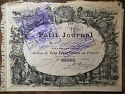 Petit Journal 1896 Francja. Piękna obligacja.