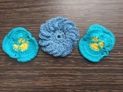 Zestaw kwiatów na szydełku kordonek zestaw lazurowe 