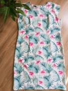 Sukienka wiosenna kwiaty liście 48 elegancka 