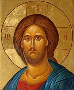 Ikona Chrystus Pantokrator, pisana na desce