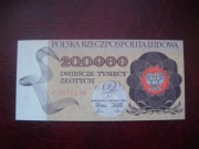 BANKNOT POLSKA  200000 zł  1989 r. seria P WARSZAWA  UNC 