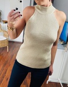 Bluzka bezrękawów półgolf z połyskującą nitką NEXT