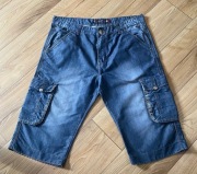 Spodnie męskie szorty dżins cargo W38 nieb 35zł