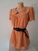Bluzka damska z kołnierzykiem retro vintage panterka boho