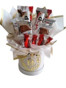 Box KINDER Słodycze na Komunię Kosz Prezentowy Słodyczy Słodki bukiet