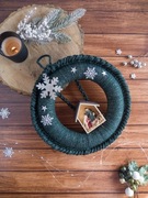 Wianek świąteczny butelkowa zieleń srebro szopka 