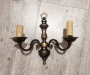 Kinkiet mosiężny dwuramienny, Vintage 