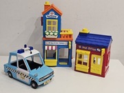 Listonosz Pat zestaw zabawek budynki miasteczko + radiowóz