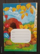 Brulion zeszyt szkolny z grafiką ZWP Strzegom 16k A5 w wąską linie PRL