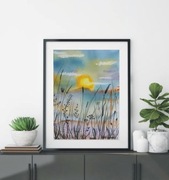 Akwarela Akwarelka Obraz pt: Łąka
