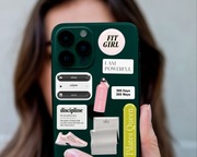 Estetyczne 3d naklejki wypukłe afirmacyjna na telefon laptop Fit Girl Vibe