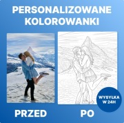 Spersonalizowana kolorowanka ze zdjęcia – prezent ślubny
