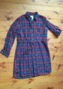 Koszulowa sukienka szmizjerka w kratę 42 XL