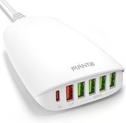 MANTO stacja ładująca 65W PD3.0 QC3.0 USB-C + 5 USB-A, 6 portów