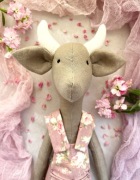 Zabawka krówka - lniana, rękodzieło 