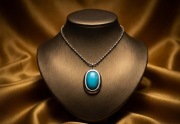 Srebrny naszyjnik z turkusem z Arizony.