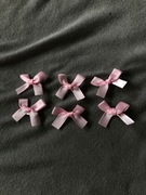 Spinki do włosów kokardki różowe małe zestaw 6szt vintage 