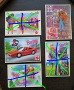 Pocztówki naklejki Barbie. Vintage PRL. Zestaw 2 szt. UNIKAT
