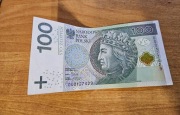 Banknot obiegowy 100zl seria DO0127429